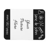 Aantrekkelijke krachten in Black Save-the-Date Mag Magneet (Horizontaal)