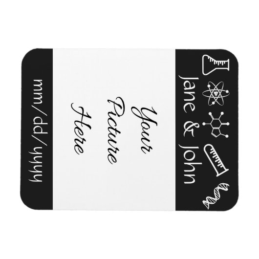 Aantrekkelijke krachten in Black Save-the-Date Mag Magneet (Horizontaal)