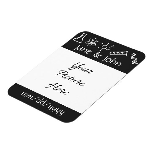 Aantrekkelijke krachten in Black Save-the-Date Mag Magneet (Linkerzijde)