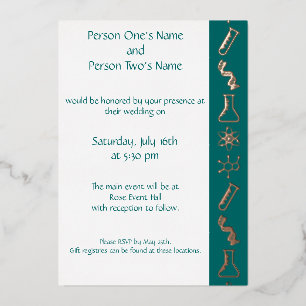 Aantrekkelijke krachten in Blauwgroen Folie Uitnod Folie Uitnodiging