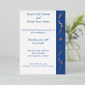 Aantrekkelijke krachten in Blue Folie Uitnodiging (Staand Voorkant)