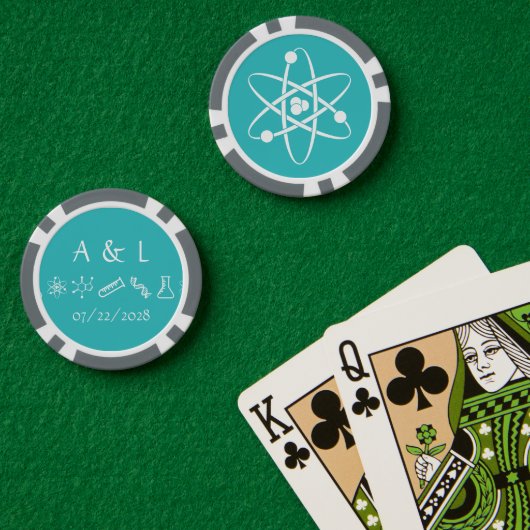 Aantrekkelijke krachten in Turquoise Poker Chips (Pokertafel (Dubbel))