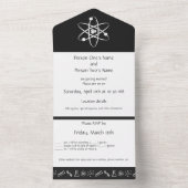 Aantrekkelijke krachten in zwart all in one uitnodiging (Binnen)