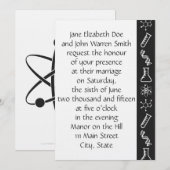 Aantrekkelijke krachten in zwarte bruiloft uitnodi kaart (Voorkant / Achterkant)