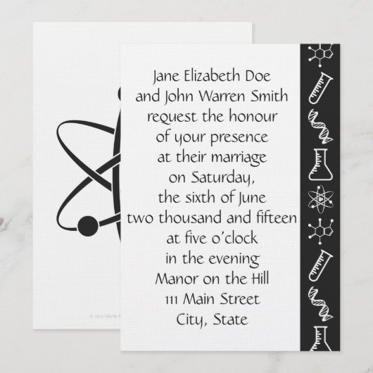 Aantrekkelijke krachten in zwarte bruiloft uitnodi kaart (Voorkant / Achterkant)