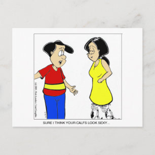Aantrekkelijke kuiten? Grappige cartoon T-shirts & Briefkaart