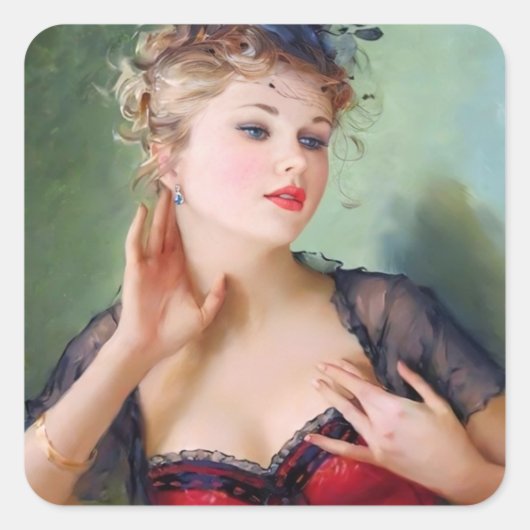 Aantrekkelijke Lady Sticker (Voorkant)