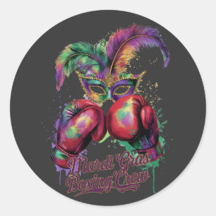 Aantrekkelijke Masquerade Mask Boxing Crew Feestel Ronde Sticker