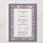 Aantrekkelijke Mauve Floral bruiloft uitnodiging (Voorkant)