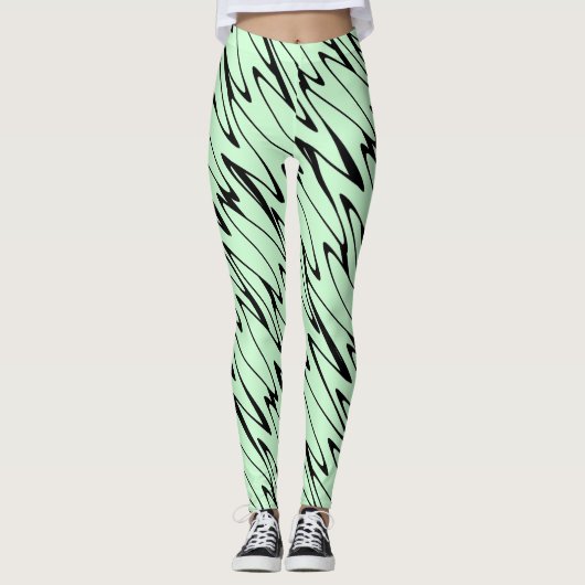 Aantrekkelijke Mint Green Dynamic Leggings (Voorkant)