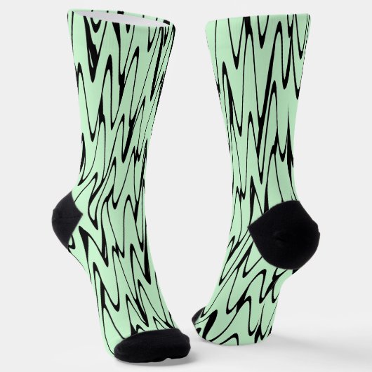 Aantrekkelijke Mint Green Dynamic Sokken (Gebogen)
