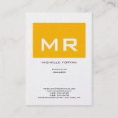 Aantrekkelijke monogram geel-witte Premium Pearl Visitekaartje (Voorkant)