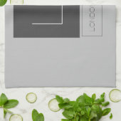 Aantrekkelijke Monogram Grijze Vlakke Naam Theedoek (Gevouwen)