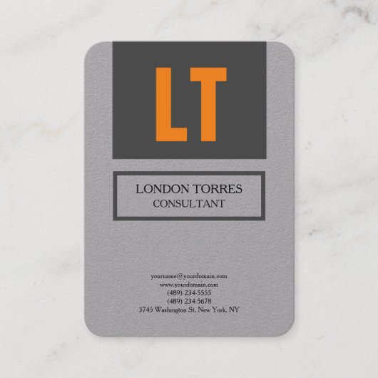 Aantrekkelijke monogram premie visitekaartje (Voorkant)