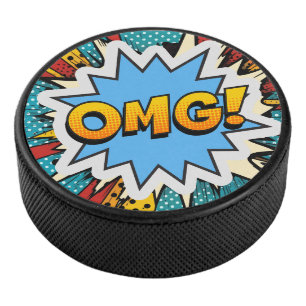 Aantrekkelijke opvallende graffiti popart OMG Hockey Puck