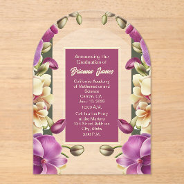 Aantrekkelijke Orchideeën Acryl Afstuderen Invitat Acryl Uitnodigingen
