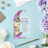 Aantrekkelijke Orchideeën Acryl Afstuderen Invitat Acryl Uitnodigingen (Insitu (Huwelijk))