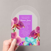 Aantrekkelijke Orchideeën Acryl Afstuderen Invitat Uitnodigingen (Insitu (Draagbaar))