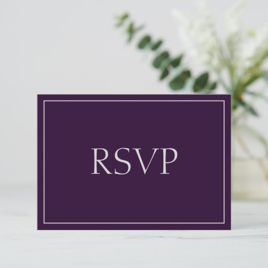 Aantrekkelijke Plum en Silver Response RSVP (Staand voorkant)
