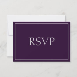 Aantrekkelijke Plum en Silver Response RSVP Kaartje