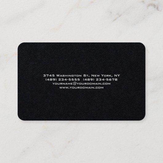 Aantrekkelijke Premium Zwart Stijlvolle Moderne Mi Visitekaartje (Achterkant)