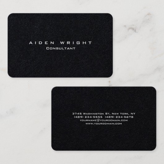 Aantrekkelijke Premium Zwart Stijlvolle Moderne Mi Visitekaartje (Voorkant / Achterkant)