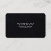 Aantrekkelijke premium zwarte klassieke minimalist visitekaartje (Achterkant)