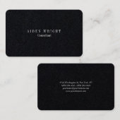 Aantrekkelijke premium zwarte klassieke minimalist visitekaartje (Voorkant / Achterkant)