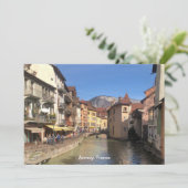 Aantrekkelijke River Uitzicht van Annecy, Frankrij Feestdagenkaart (Staand voorkant)