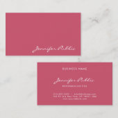 Aantrekkelijke Rode Sjabloon Moderne Handgeschreve Visitekaartje (Voorkant / Achterkant)