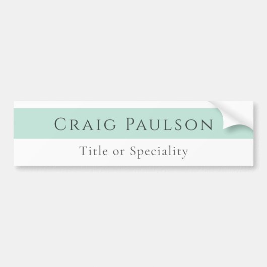 Aantrekkelijke Simple Plain Professional Modern Bumpersticker (Voorkant)