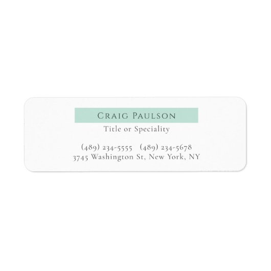 Aantrekkelijke Simple Plain Professional Modern Etiket (Voorkant)