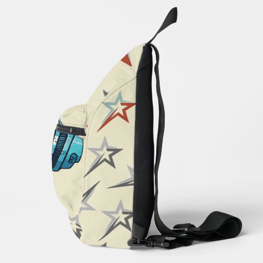 Aantrekkelijke spooky gaming schedel Beige Sling Bag (Rechts)