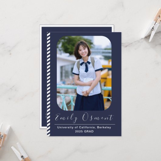 Aantrekkelijke stijlvolle Afstuderen Invitation Sj Kaart (Voorkant / Achterkant in situ)