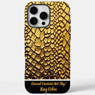 Aantrekkelijke texturen van gouden slangenhuiden iPhone 16 pro max hoesje
