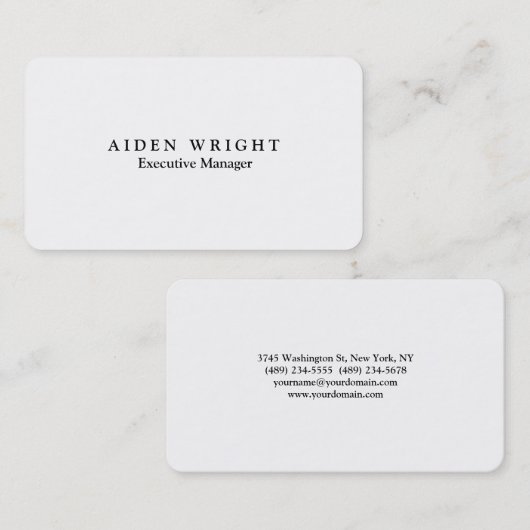 Aantrekkelijke trendy stijlvolle moderne minimalis visitekaartje (Voorkant / Achterkant)