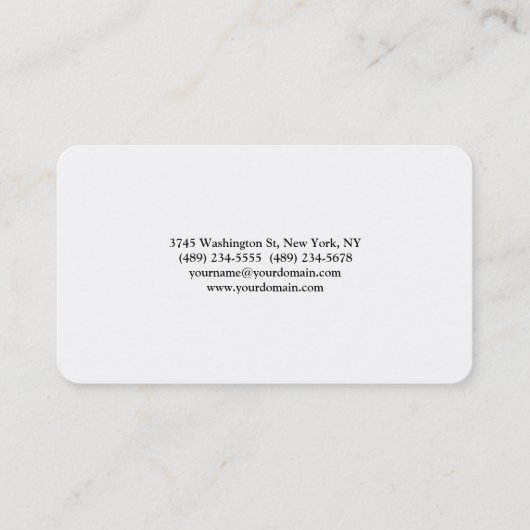 Aantrekkelijke trendy stijlvolle moderne minimalis visitekaartje (Achterkant)