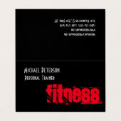Aantrekkelijke unieke Black Grey Personal Trainer Visitekaartje (Buitenkant ongevouwen)