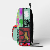 Aantrekkelijke vampier streetArt Levendig Blauw Ro Bedrukte Rugzak (Rechts)