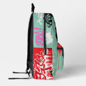 Aantrekkelijke vampier streetArt Levendig Blauw Ro Bedrukte Rugzak (Links)