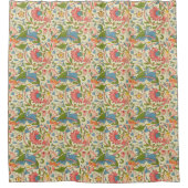 Aantrekkelijke Victoriaans bloempastelkunst groen  Douchegordijn (Voorkant)