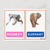 Aantrekkelijke Wild Animal Flashcards Briefkaart (Achterkant)
