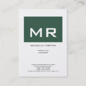 Aantrekkelijke witte monogram Premium Pearl Visitekaartje (Voorkant)