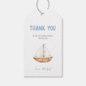 Aantrekkelijke Zeilboot Verjaardagscadeau Tag Cadeaulabel (Voorkant)