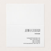 Aantrekkelijke zwart wit moderne minimalistische v visitekaartje (Buitenkant ongevouwen)