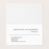 Aantrekkelijke zwart wit moderne minimalistische v visitekaartje (Buitenkant ongevouwen)