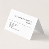 Aantrekkelijke zwart wit moderne minimalistische v visitekaartje (Voorkant)