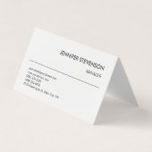 Aantrekkelijke zwart wit moderne minimalistische v visitekaartje (Voorkant)