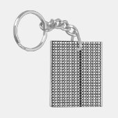Aantrekkelijke zwart-wit patroon foto sleutelhanger (Voorkant Links)