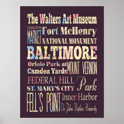 Aantrekken en beroemde plaatsen in Baltimore, Mary Poster (Voorkant)